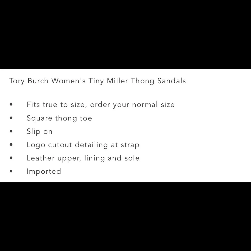 NIB TORY BURCH Women’s TINY Miller Thong Sandals